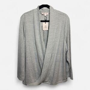 Jorge Perez Grey Faux Wrap Long Sleeve Sweater- NWT